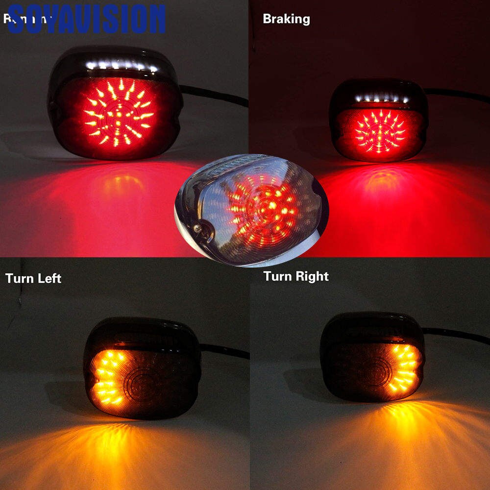 Rook Led-achterlicht Brake Stop Achter Turn Indicator Signal Light Lamp Achterlicht Lay Down Voor Harley Softail Dyna