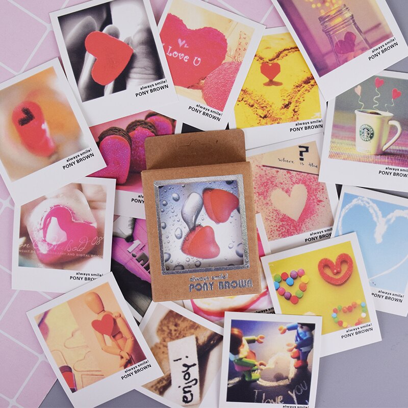 40 pcs/lot Loving Heart Mini Lomo Card Greeting Card Postcard Birthday Letter Envelope Card Set Kawaii Stationery Papeleria