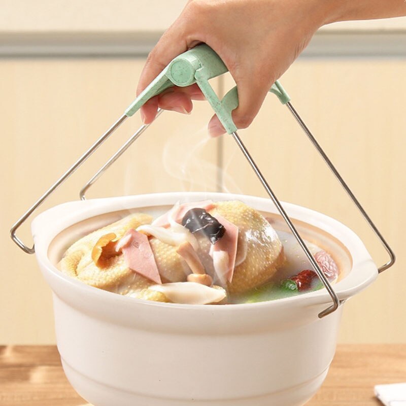 Stainless Steel Take Bowl Clip Anti-Scalding Clip Multi-Function Catch Plate Kitchen Non-Slip Tray Lift Dish Clamp