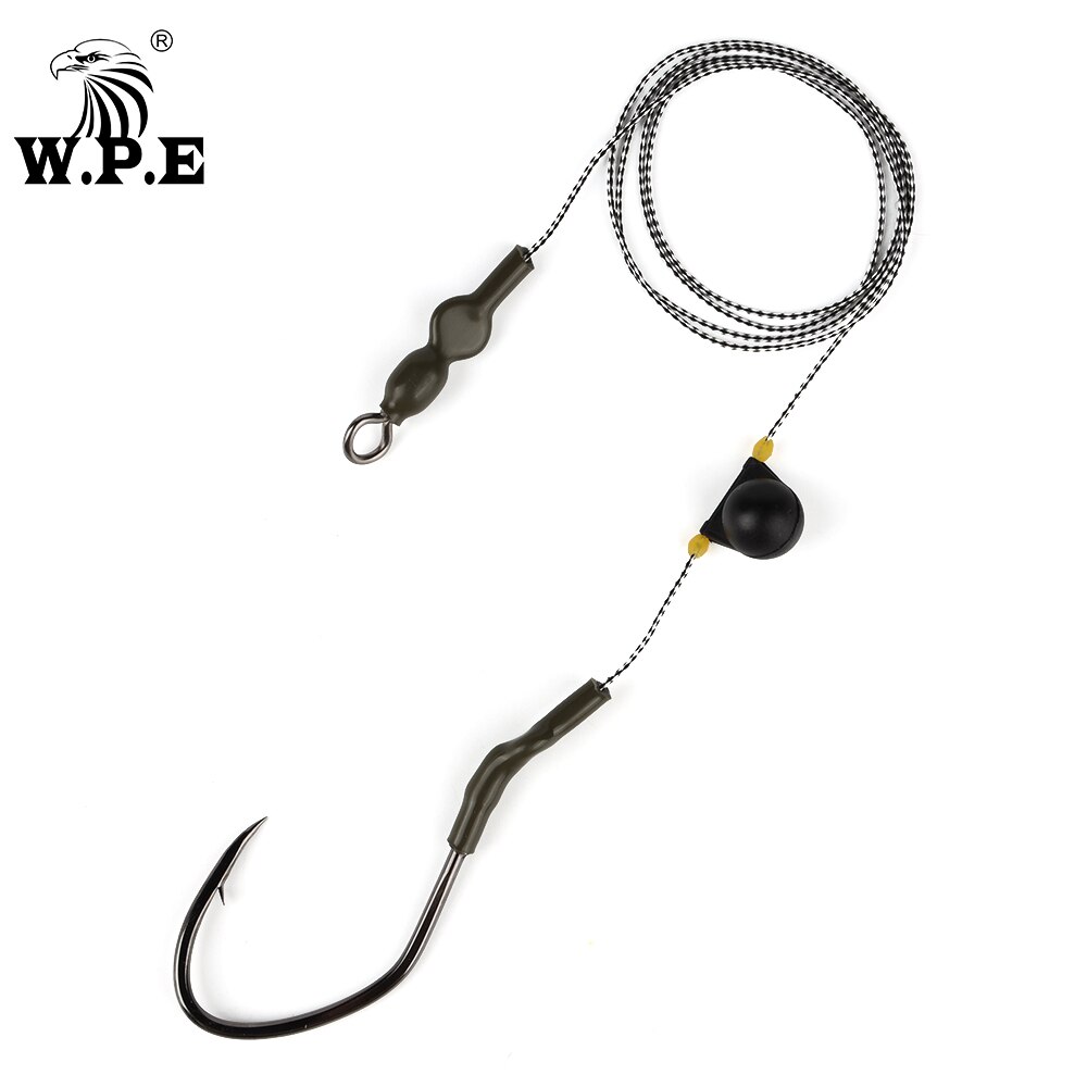 W.P.E 1pcs Catfish Rig 8/0# Fishing Hook High Carbon Steel Barbed Sharp Catfish Hook Wide Gap Fishing Accessories Fishing Tackle