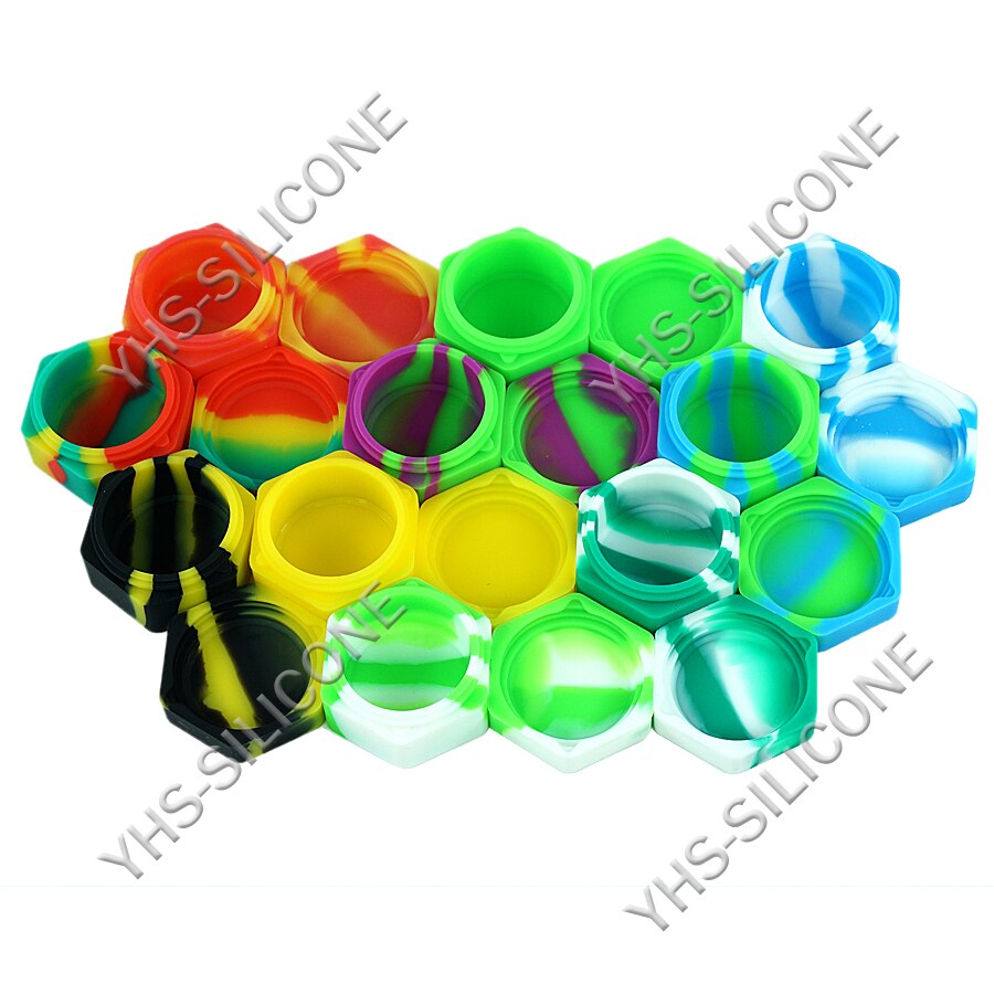 Lote de 3 uds. De recipiente de concentrado de silicona hexagonal de 26ml y recipiente de silicona para aceite, crema líquida, concentrado de silicona hexagonal: Random