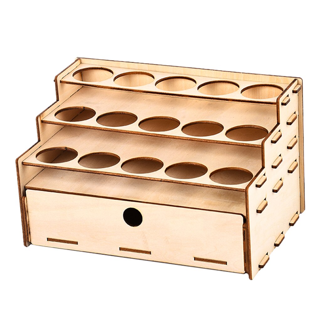 DIY Craft Pigment Color Paint Ink Wooden Storage Rack Model Holder Stand: G