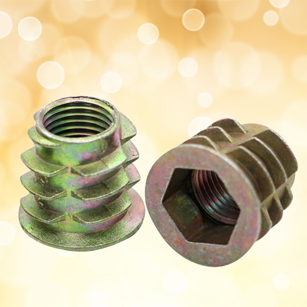 Tornillo de accionamiento hexagonal de inserción roscada, tornillo de aleación de Zinc, tornillo de sujeción para muebles, tablero de fibra de madera contrachapada, 40 Uds.