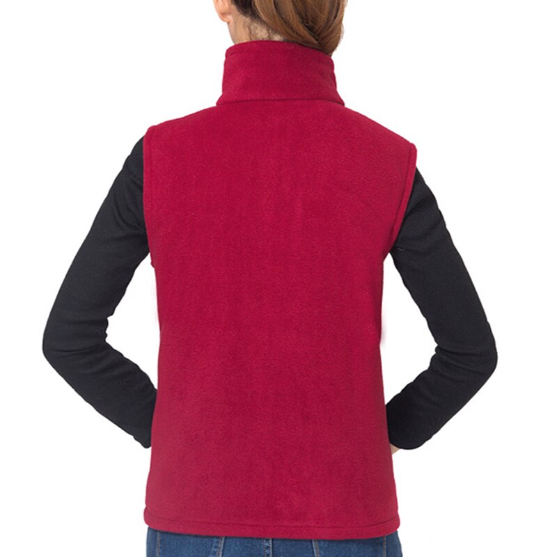 Dame jakker vest tyk fleece plys veste sportstøj slim vest dame varm vest vindjakke stativ krave plus str. 4xl