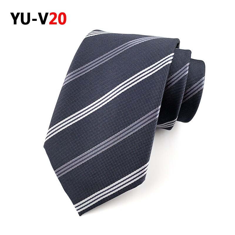 8cm Neck Ties for Men Casual Plaid Suits Tie Gravatas Blue Mens Neckties for Business Wedding Men Ties Men: YU-V20