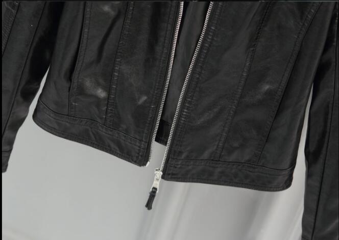 European Style PU Leather Jacket Autumn Motorcycle Leather Outerwear Women Bodycon Biker Coat Basic Streetwear