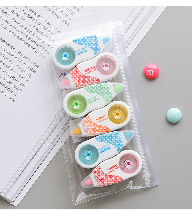 6PCS/lot Roller Correction Tape Long Correct belt Correction Student Tape Stationery Office School Stationery Supplies: 002