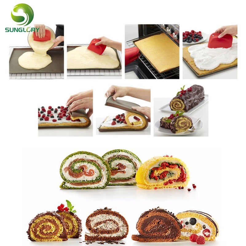 Non-stick Siliconen Oven Mat Cake Roll Mat Pan Zwitserse Roll Mat Macaron Cake Pad Siliconen Bakken Tapijt Mat vel Bakken Gebak Gereedschap