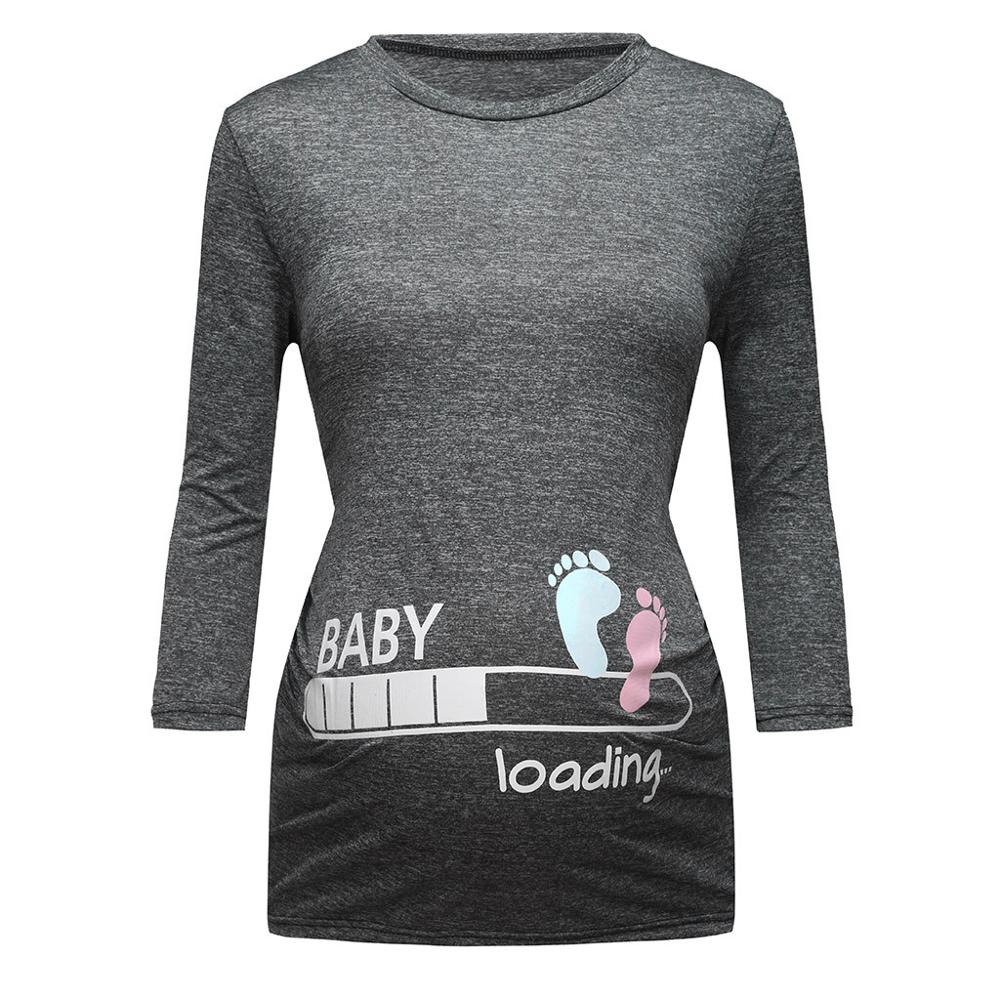 female pregnancy seven-point sleeve cartoon shirt thin maternity dress summer maternity shirt women&#39;s clothing