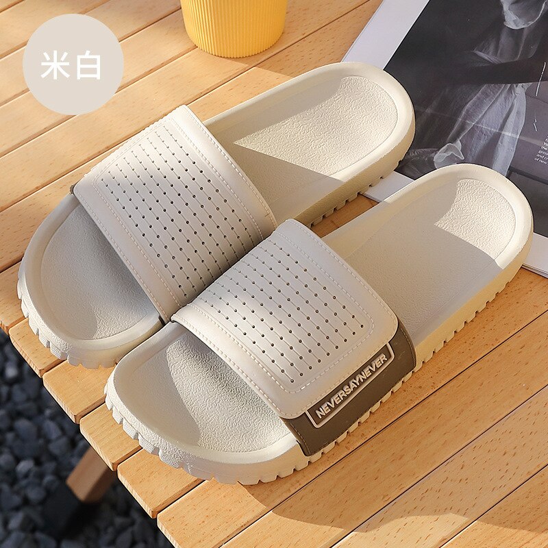Pantofole da spiaggia da uomo pantofole moda all'aperto estive comode morbide suola in EVA pantofole da bagno per interni infradito antiscivolo per la casa: Beige / 44-45