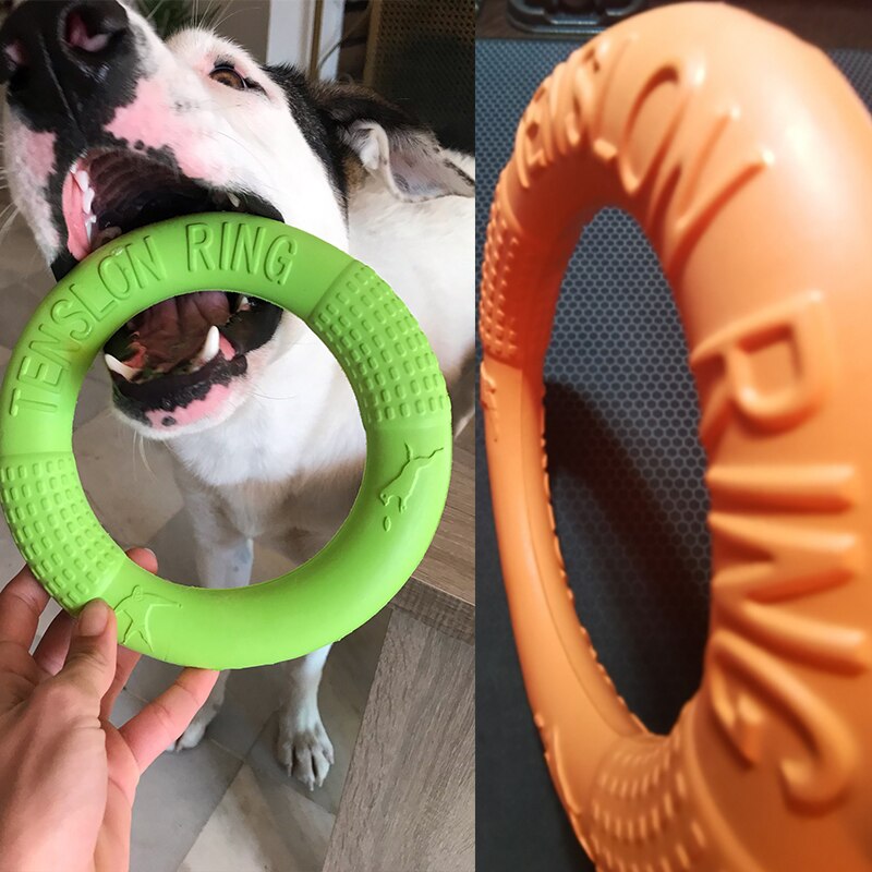 Hundleksaker för stora hundar eva interaktiv träningsring avdragare resistent för hundar husdjur flygande skivor bitring leksak för liten hund