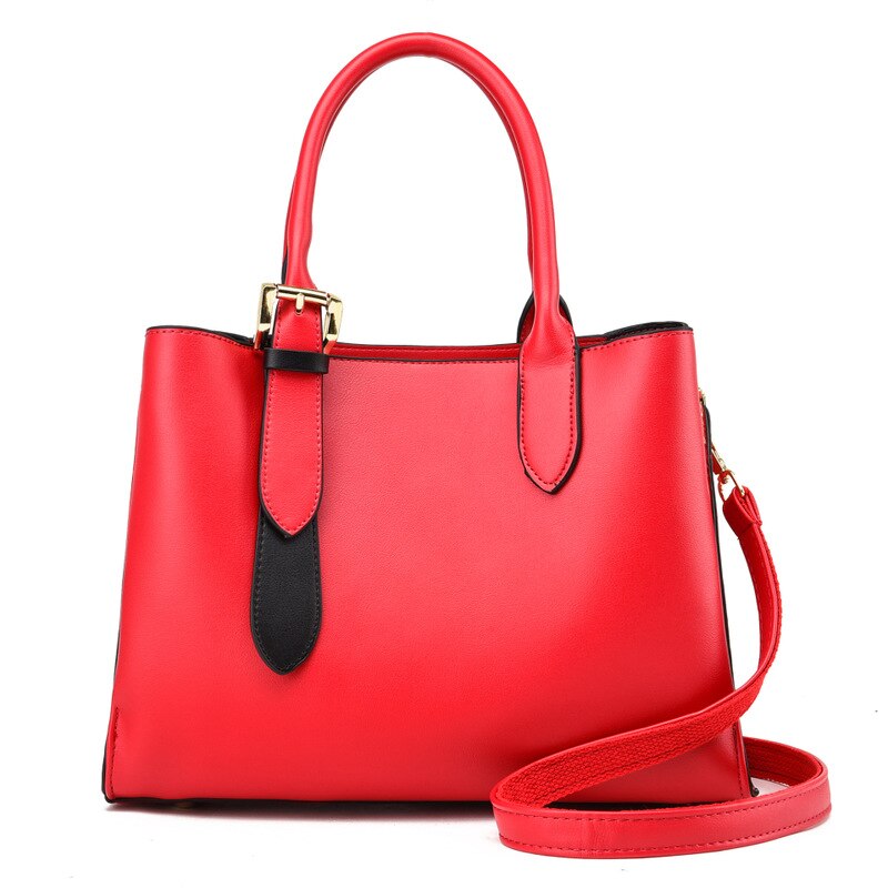 Autumn And Winter Women's Soft Leather European And American Bag Atmosphere Bag Messenger Bag Handbag Bag: red