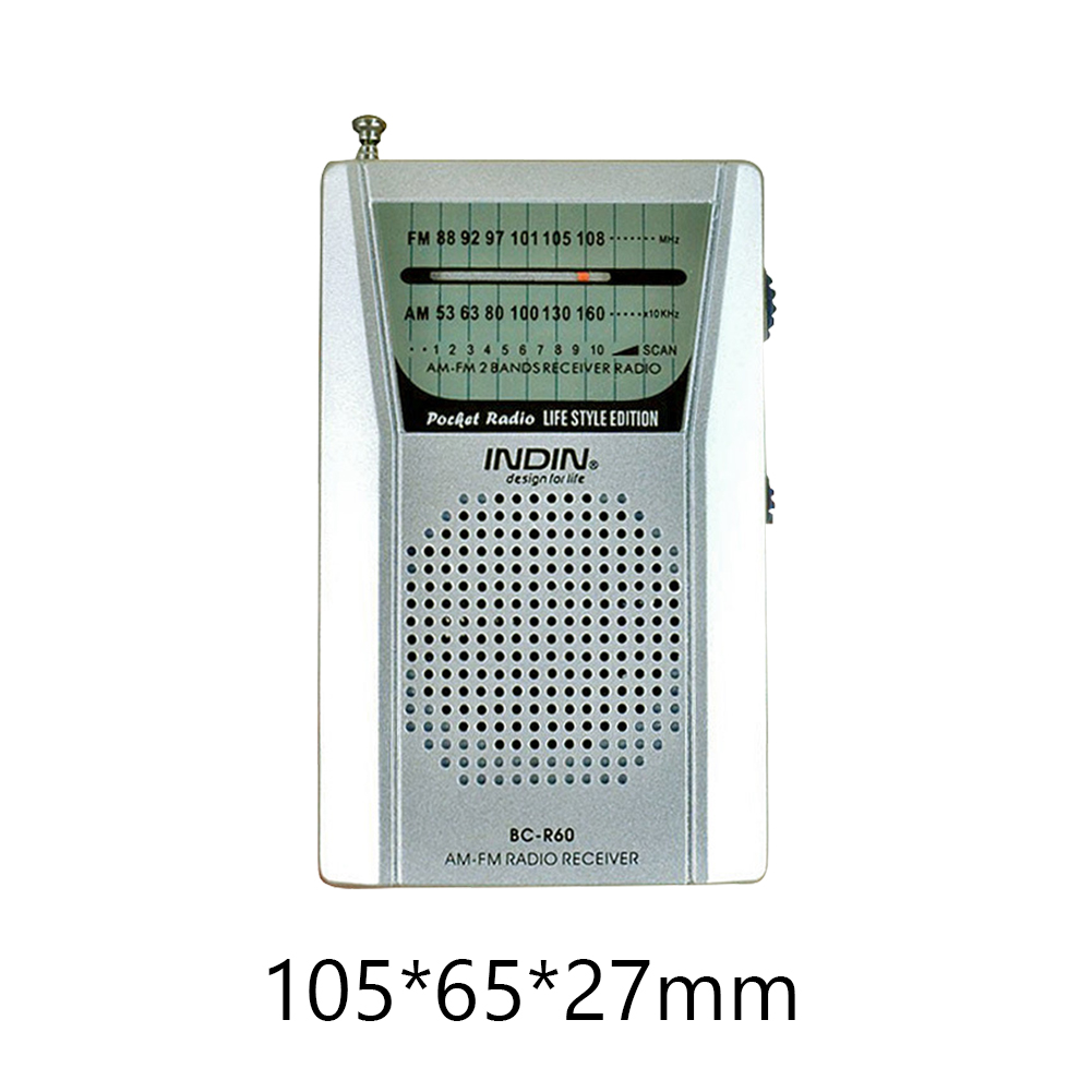 Mini Radio portátil, receptor mundial, altavoz incorporado, auriculares, Radio portátil BC-R60 2AA, funciona con pilas, AM FM de bolsillo