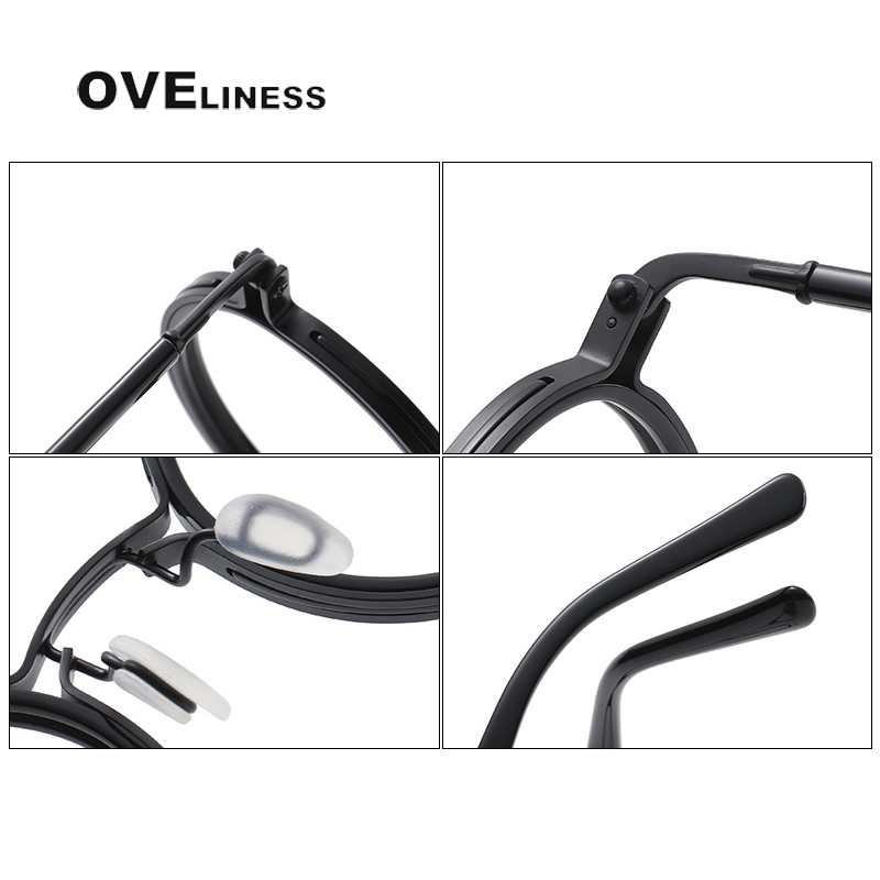 Jahrgang Runde Acetat Titan Brille Rahmen Männer Myopie Optische Brillen Rahmen Frauen Korea Luxus Brillen
