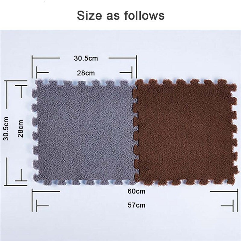 1pc Splicing Interlocking Foam Plush Mat Baby Play Cushion Living Room Bedroom Carpet Pad Home Floor Kids Crawling Anti-fall Mat