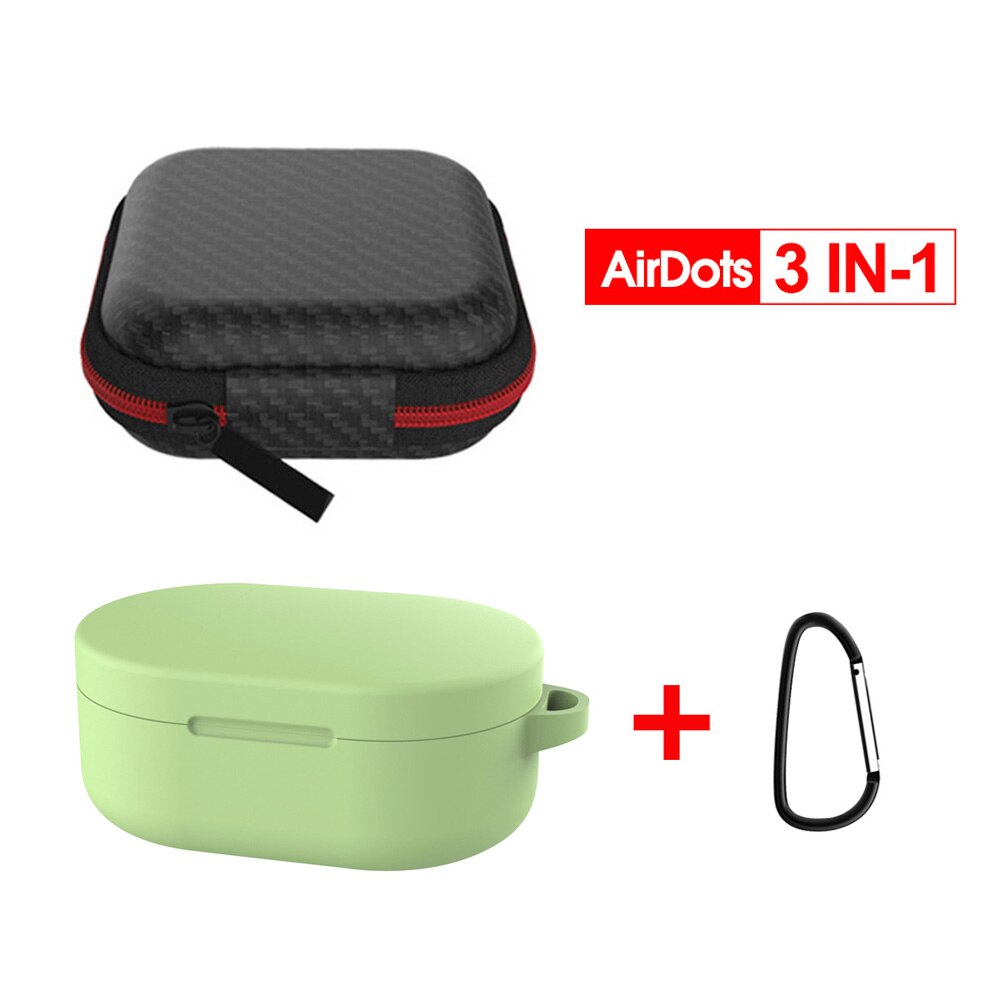 3 IN-1 Case Protection Cover Redmi AirDots Mi Air dots Silicone Case Carabiner Wireless Bluetooth Case for Xiaomi Redmi AirDots: 6