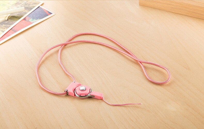 Mobile phone neck lanyard, used for removable key multifunction belt, used for ID card key ring holder 9 color mobile phone belt: Pink