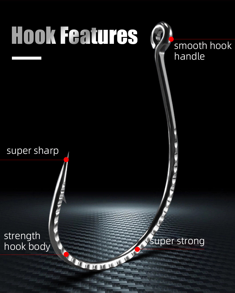 NUNATAK Amo da pesca invertito Amo spinato affilato NUOVO Gancio stravagante con foro 50P/1 scatola Gancio per spigola Amo da pesca in mare resistente alla corrosione