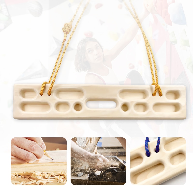 Klätterbräda multifunktionell hängande trä fingerbräda förbättra fingerstyrka bergsklättringsspak pull-up utbildning