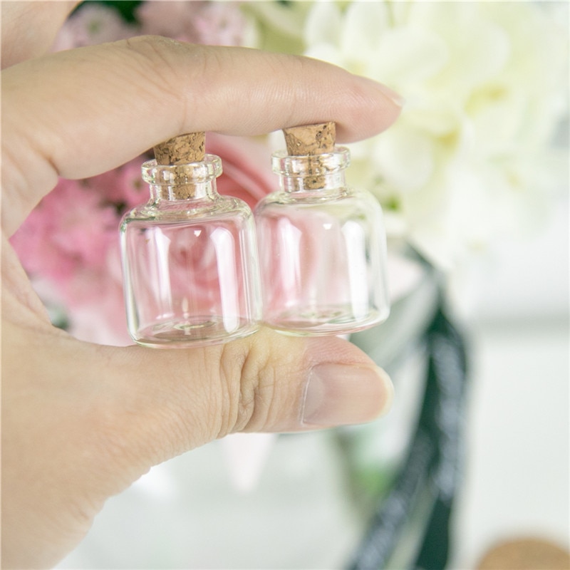 24PC Mini transparent Glas Kork Flaschen Handwerk Fläschchen Klar Glas Leere wünschen Flaschen 4ml 10ml 100ml Gläser Container Diy Fläschchen