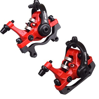 ZOOM Bike Brake Mechanical Caliper Aluminum Bicycle Disc Brake MTB Road bike Brake Caliper: red 1 set