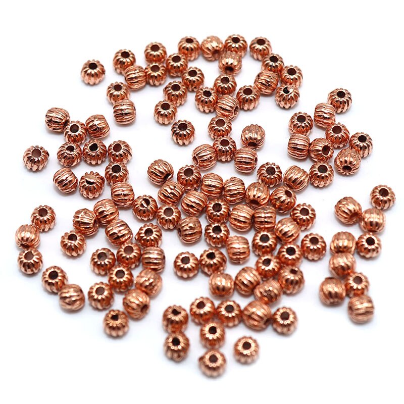 500/1000pcs Round Shape CCB Beads for Jewelry Making Handmade CCB Spacer Beads Small Loose Beads DIY No Fade: rose gold / 500pcs