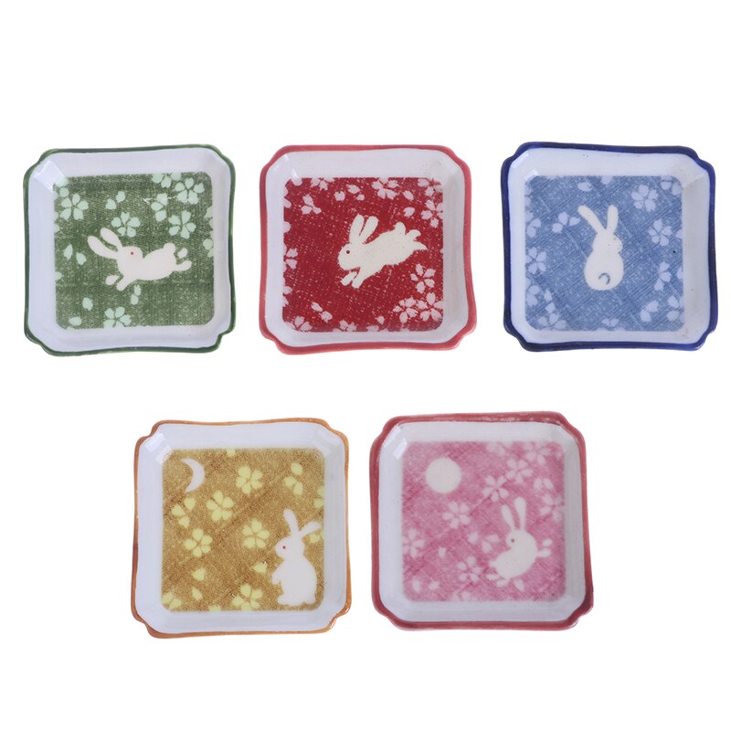 1Pc Casa Delle Bambole mini Ceramica Da Tavola Piatti Vassoi Bambola Piatti di Cibo Cucina Giocattolo 5 centimetri x 5cm