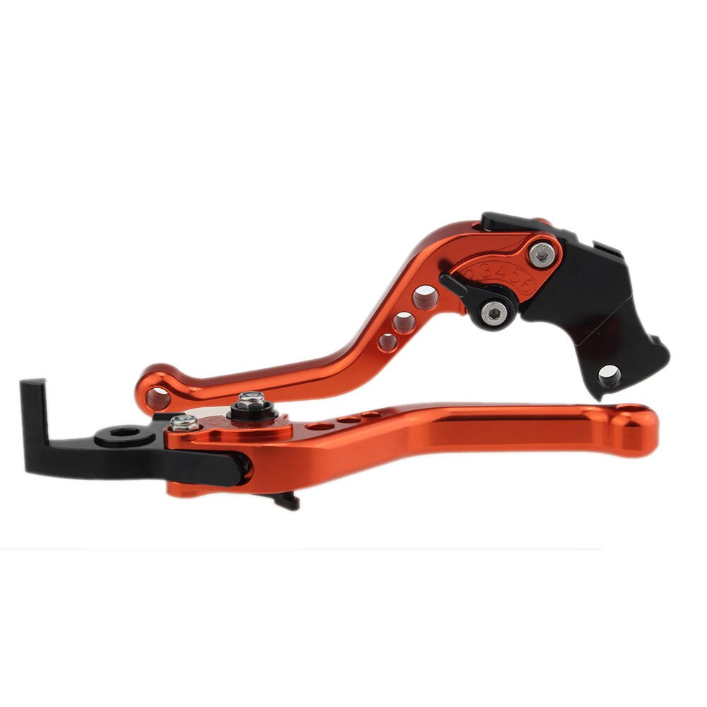 Für YAMAHA YZF R125 CNC Kurze Lange Motorrad Einstellbare Bremse Kupplung Hebel Griff Zubehör Griff Griffe: Short Orange