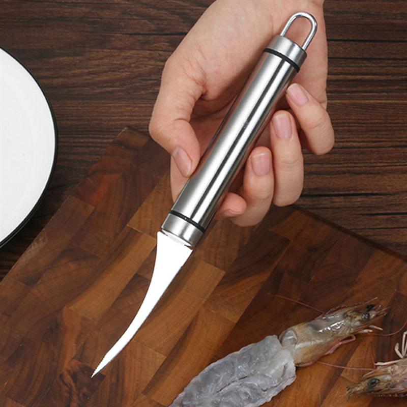 4Pcs Stainless Steel Shrimp Line Removal Tools Lobster Cleaning Peeler Shrimp Cutting Pry open Oysters Shellfish Seafood Tools