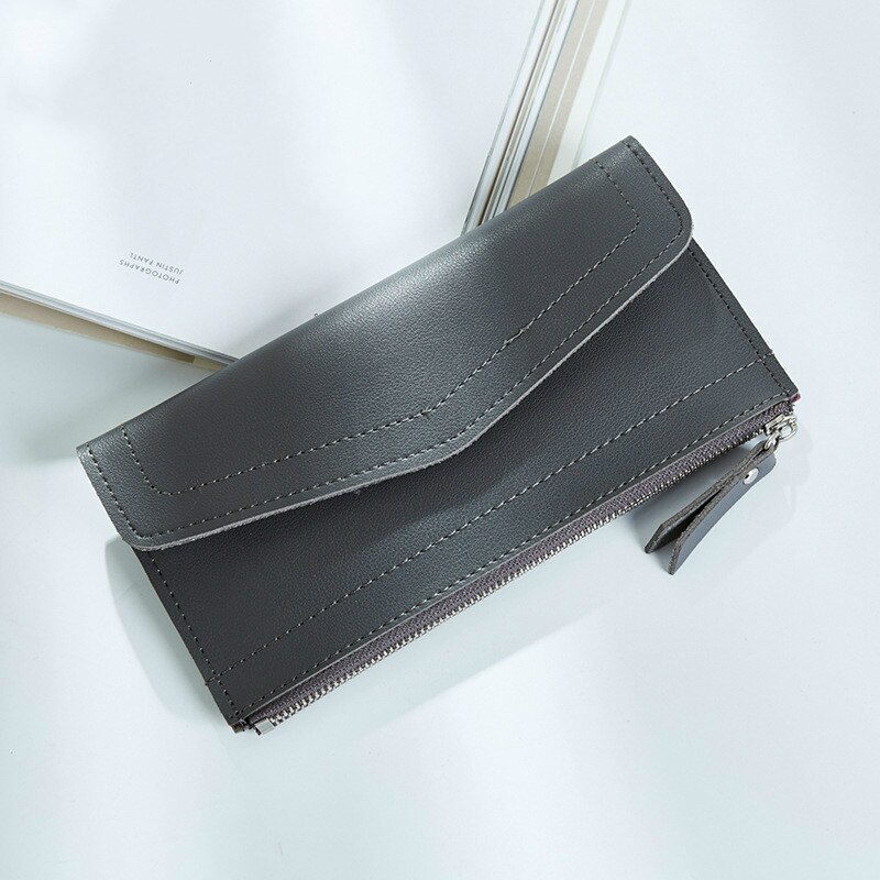 Women Wallets thin Simple Zipper Hasp Purses Business Credit Card Holders Clutch bag Standard Long Ladies Wallet