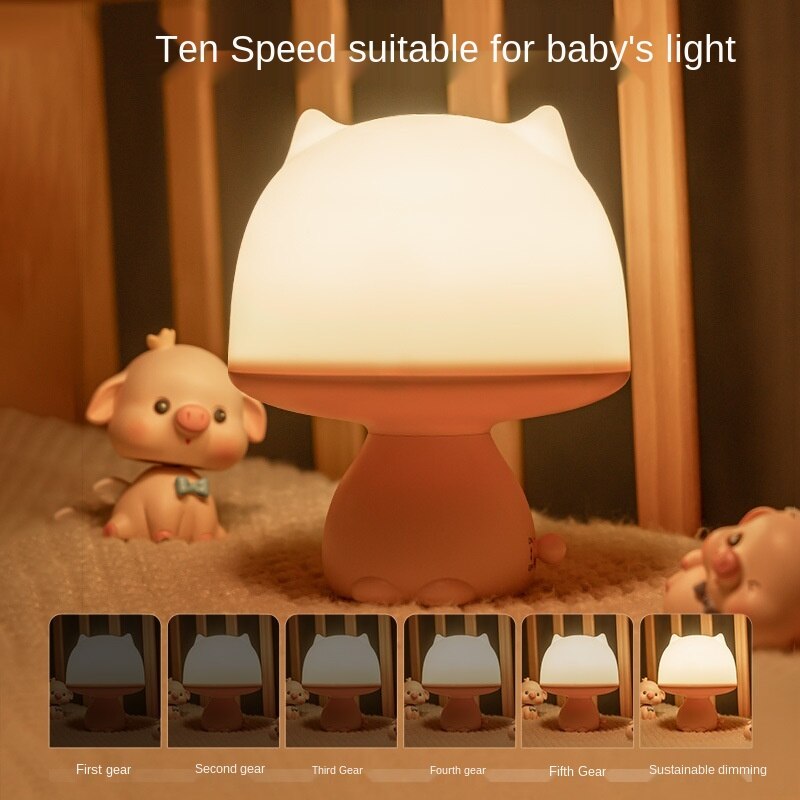 Remote control small night light charging bedroom bedside can adjust the brightness time off lamp wireless desk lamp night light