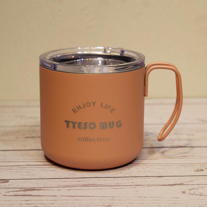 Baispo rustfrit stål kaffekrus med låg amerikansk stil te mælkekop anti-fald rejse krus termisk isolering kaffe tegning: Orange