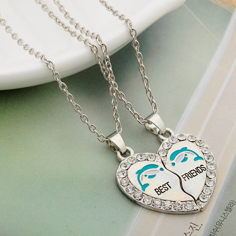 2 PCS/Set Animal Best Friends Friendship Couple Two Parts Pendant Necklace Best For Men Women BFF Jewelry