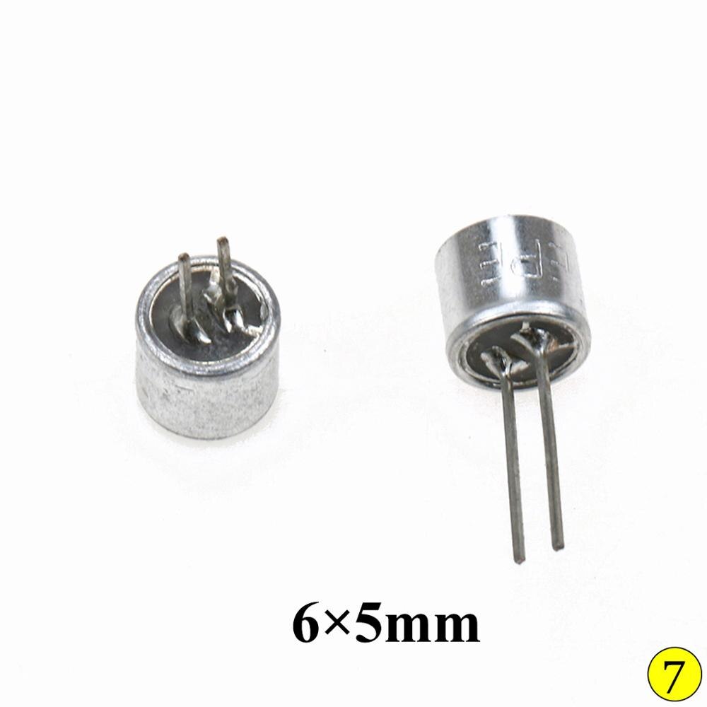 Microphone à condensateur électret yuxi, capsule de microphone à 2 broches, 4 x 2mm/4 x 1.5mm/4.5*2.2mm/6 x 7mm/6 2.2mm/9.7 5mm/10 x 7mm , micro de microphone: No7