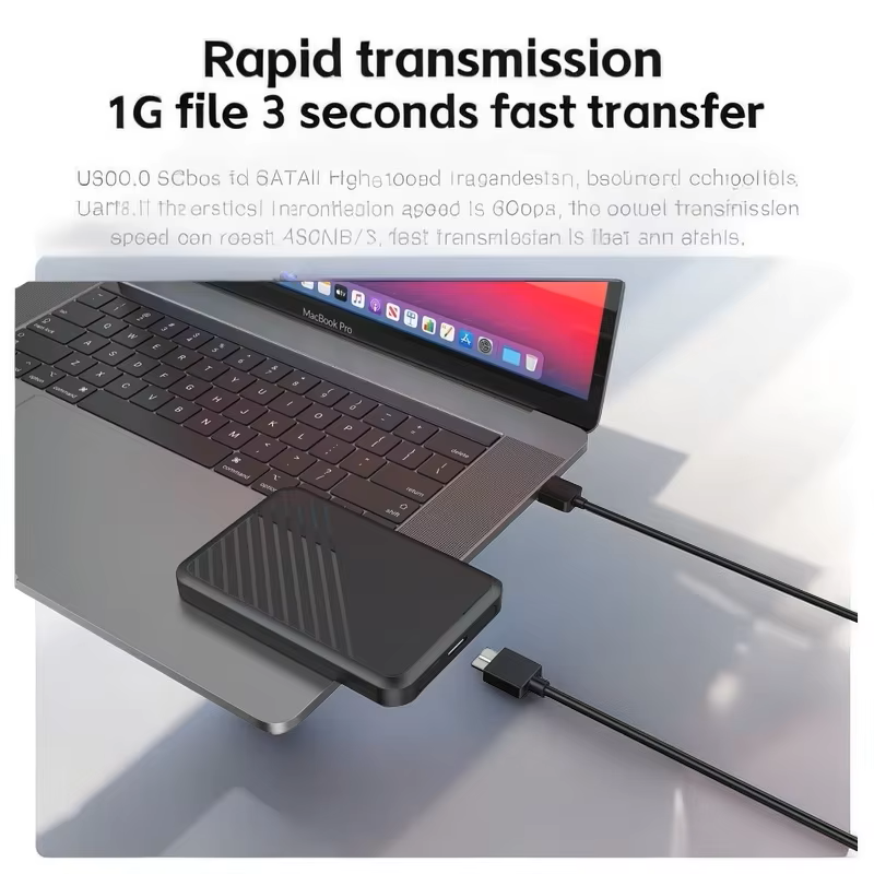 External Hard Drive Housing 2.5" With USB 3.0/3.1 For PC Laptop Support Up to 6TB, Fits 7mm/9.5mm SATA SSD/HDD