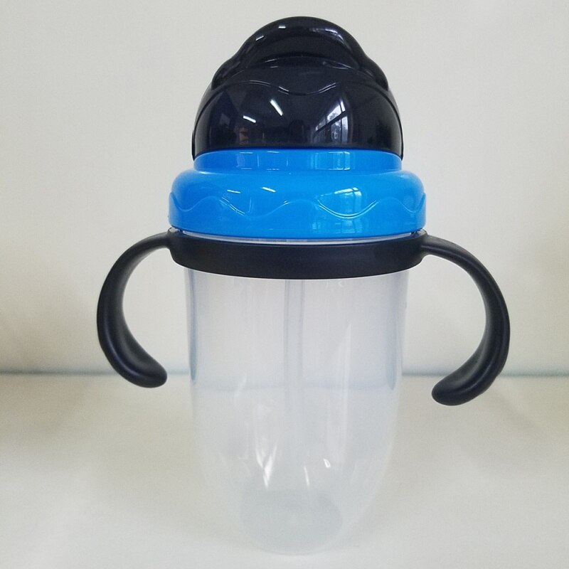 Kids Leak proof Feeding Bottles Training Drinking With Straw Baby Silica Gel Handle Sippy Cup: Default Title