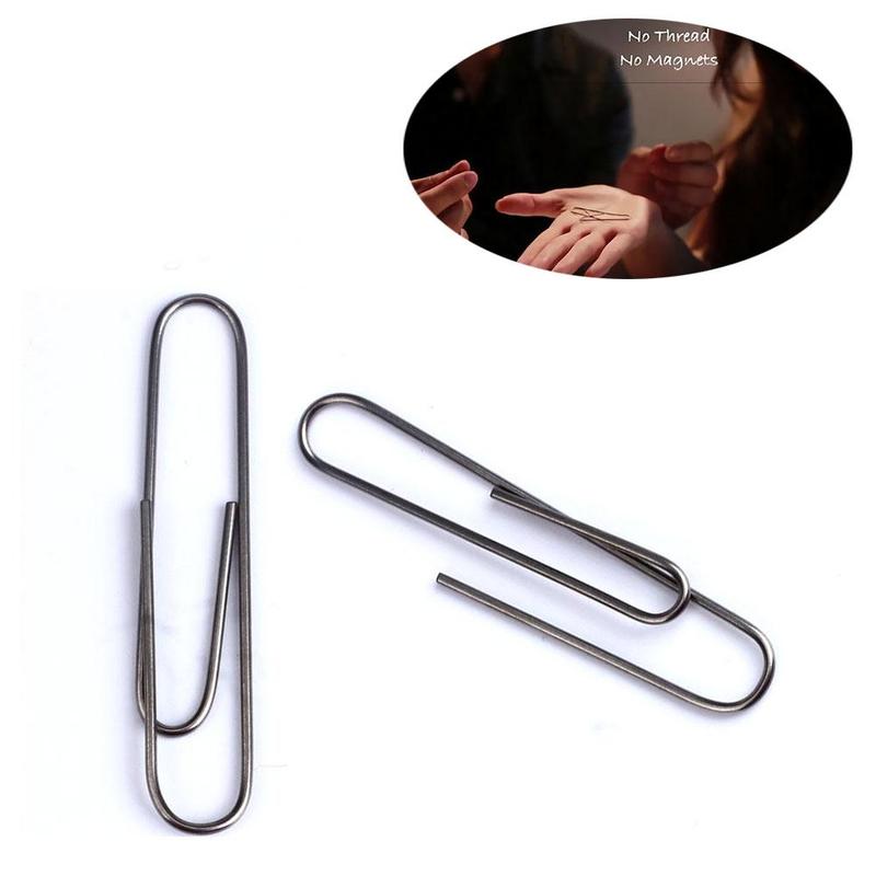 Clip de papel de Nitinol, ilusión, alambre autolimpiante, mentalismo, Clip de papel de Metal, accesorio, cambio de memoria, escenario, juguetes para trucos callejeros