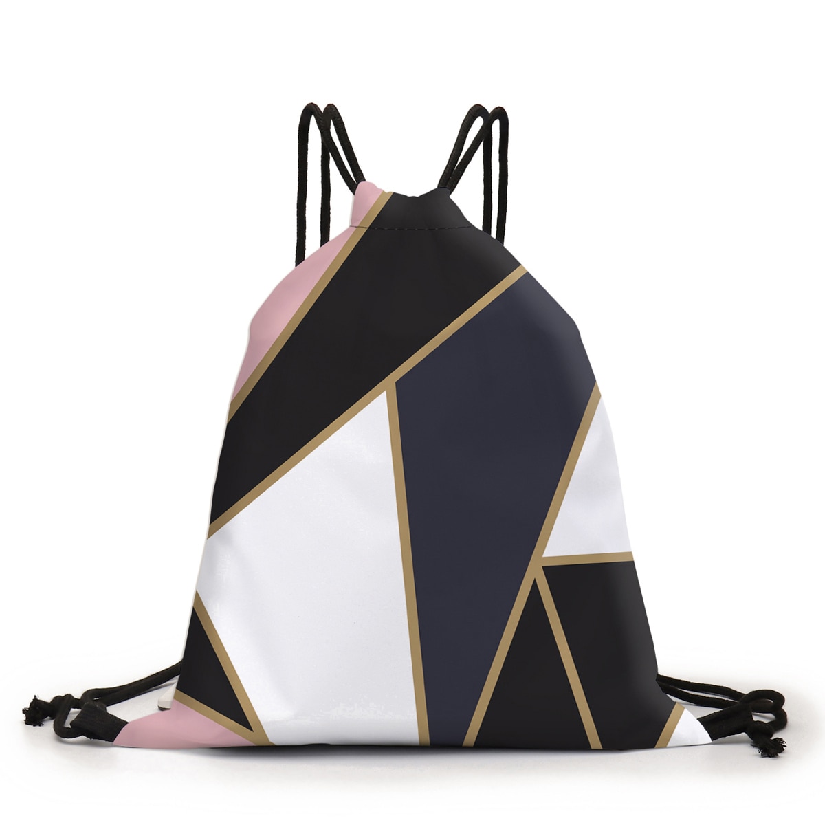 Deanfun Drawstring Bag Marbling Geometric Pattern Sports Bag Women Beach Bag 60337: Default Title