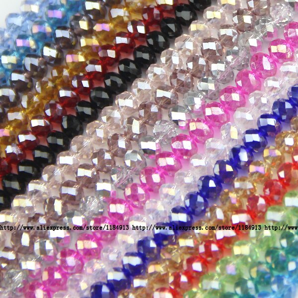 JHNBY forma redonda de lujo perlas de cristal austriaco de 6mm 50 Uds. Cuentas sueltas rondeles bola de cristal pulsera joyería DIY: Y600 Mixed color