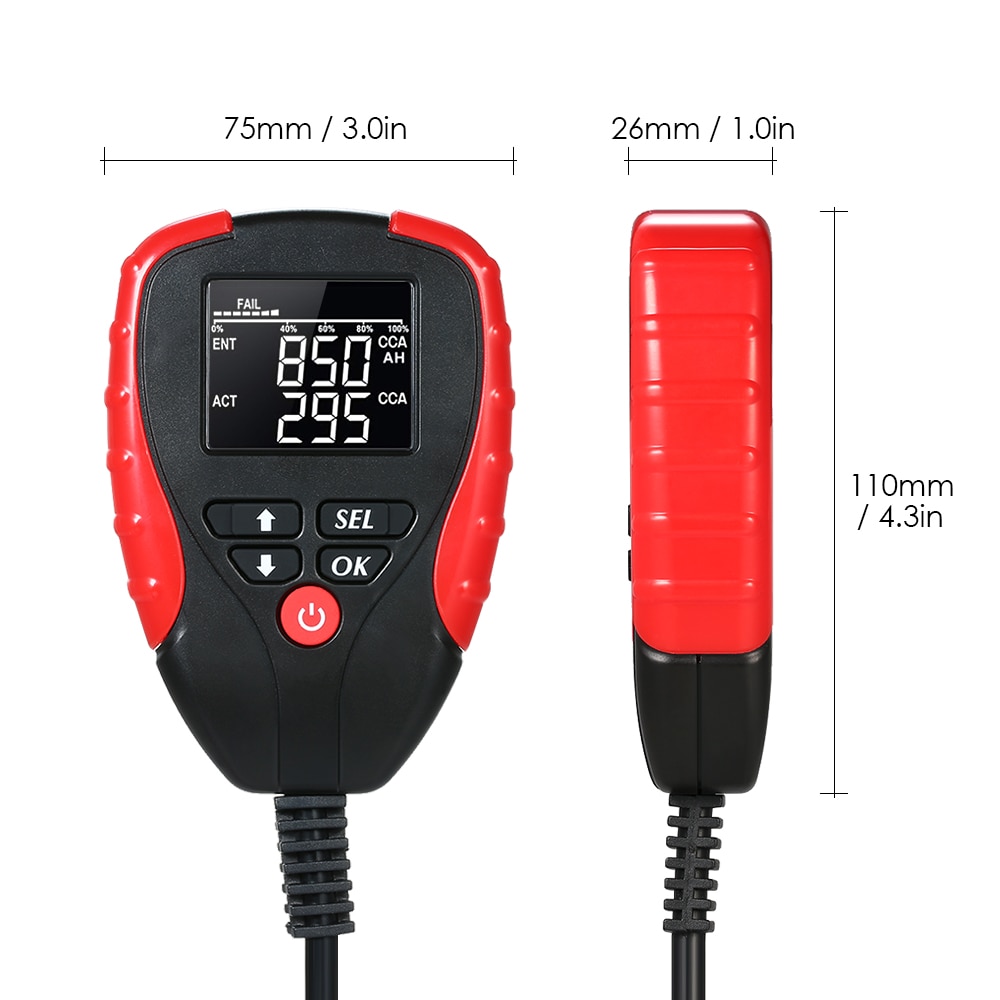 Digital 12V Car Battery Tester with AH CCA Mode Repair Voltage Battery Electronic Load Battery Meter Analyzer Diagnostic Tool