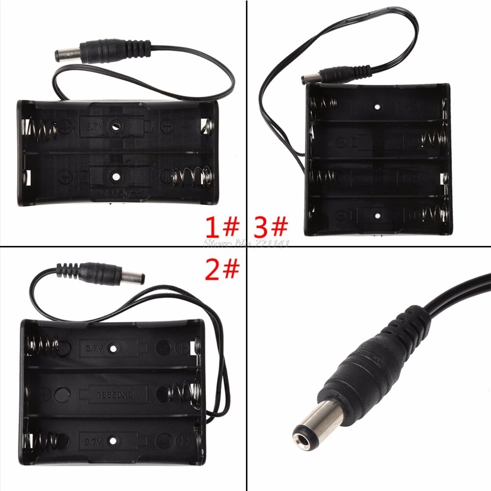 Gör-det-själv 2x 3x 4x 18650 batterihållare förvaringsbox med  dc 5.5 x 2.1mm strömkontakt elektronik lager