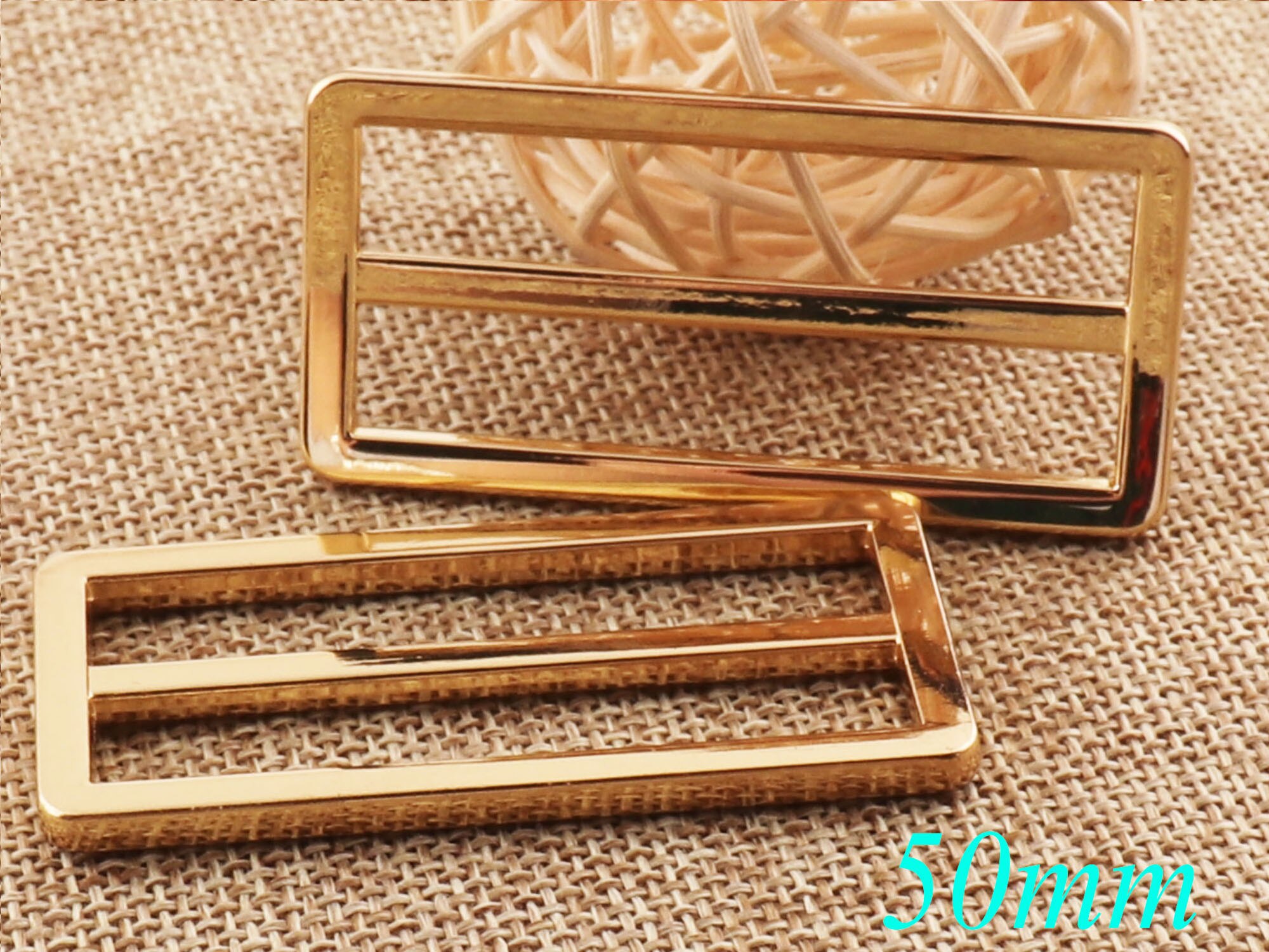 50mm 8 pcs Gold/Rainbow/Rose Gold Slide Buckles Strap Fasteners Belt Adjuster Buckles Metal Purse Purse Hardware 2" Buckle: Gold