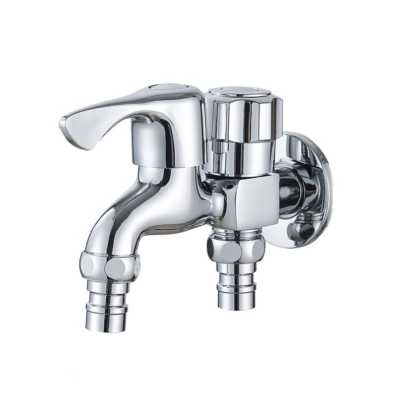 Wall Mounted Washing Machine Faucet Double Water Outlet Dual Handle Cold Water Tap Garden Washing Machine Bibcock Mop Pool Tap