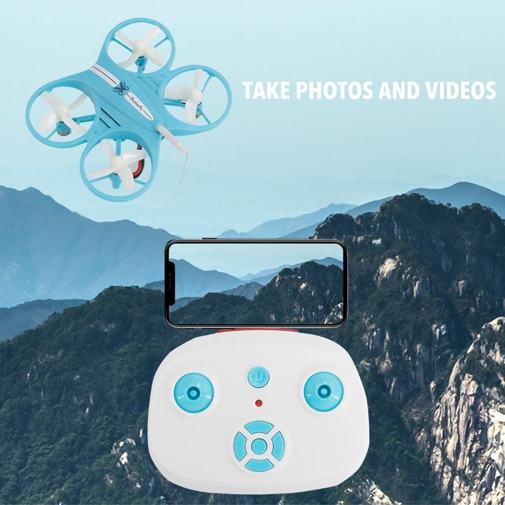 Fjernbetjening drone legetøj genopladeligt quadcopter højde hold fly med 720p kamera led lys luftfotografering drone