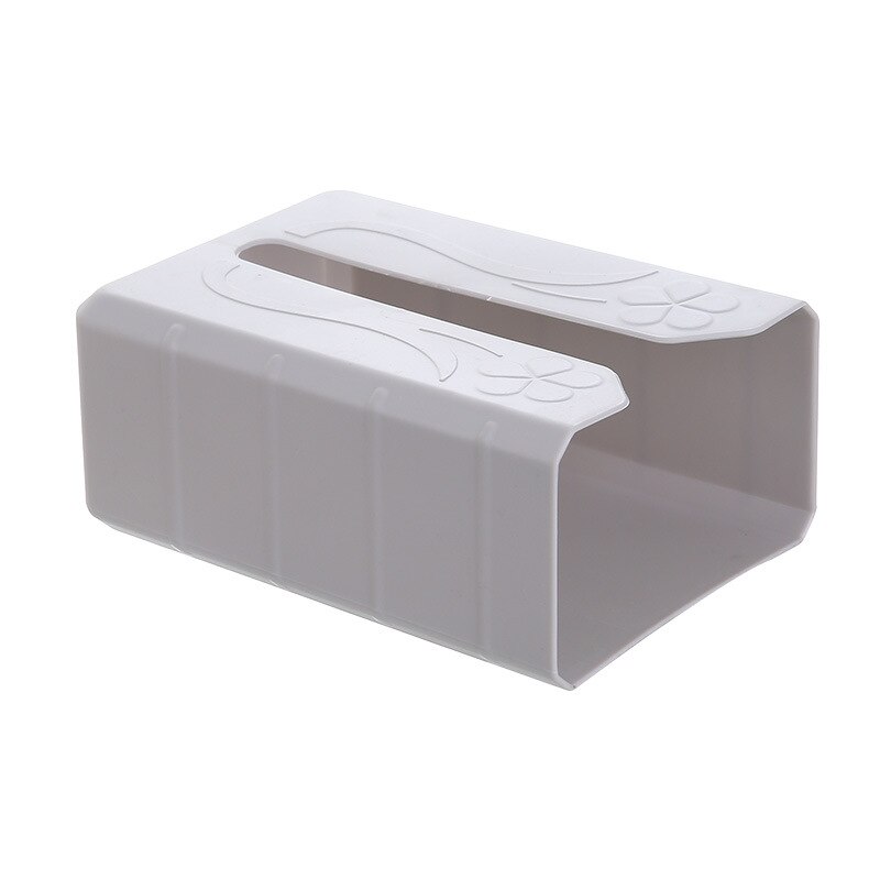 Caja de tejido adhesivo para servilletas, dispensador de bolsas de basura montado en la pared, de plástico, para el hogar: gray
