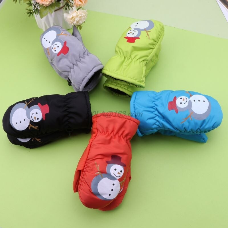 Guantes de esquí de invierno cálido para niños y niñas guantes antideslizantes resistentes al viento resistentes al agua extendidos en la muñeca