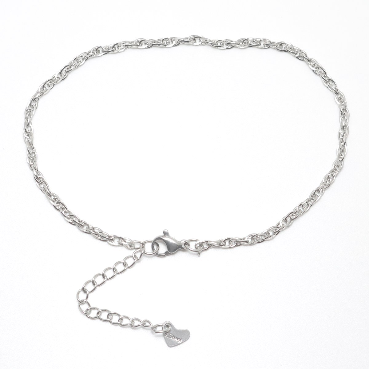 304 Rvs Enkelband Voor Vrouwen Zilver Kleur Strand Enkelbandje Sieraden Voet Ketting Armbanden Op De Been Vintage , 1 Stuk