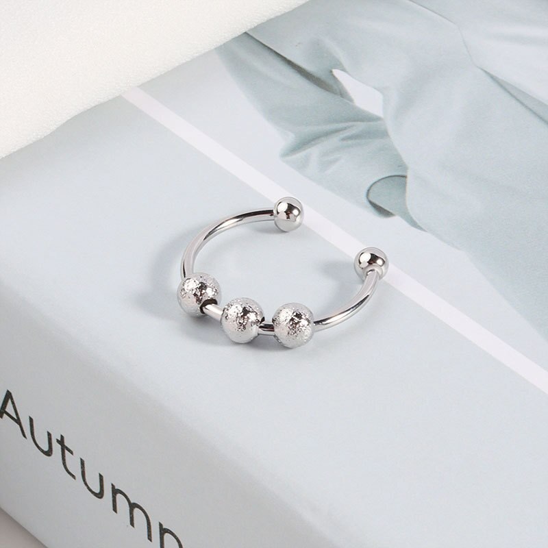 Cdjaime 2022 Draaibaar Anti Stress Angst Ring Windmolen Shape Golden Verstelbare Ringen Voor Vrouwen Mode-sieraden: Ball Gold