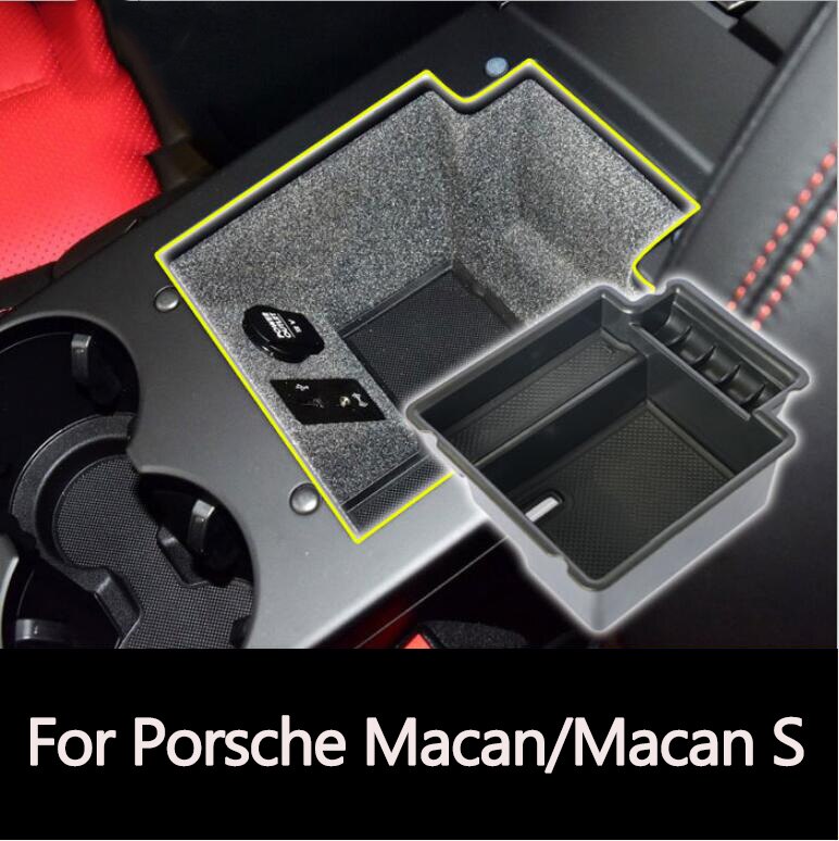 Automobile Armrest Storage Box For Porsche Macan Macan S Center Console Container Storage Organizer Accessories