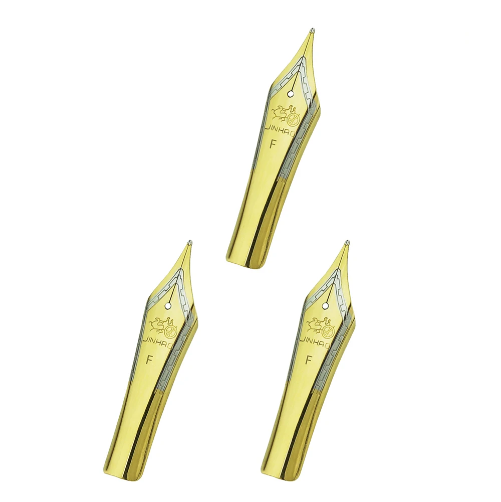 3PCS/ 5PCS Original Jinhao Fountain Pen Nibs #6 Nib Golden/Silver EF F M Size for Jinhao 100, 450, 159, 750, Double Dragon Pens: Yellow
